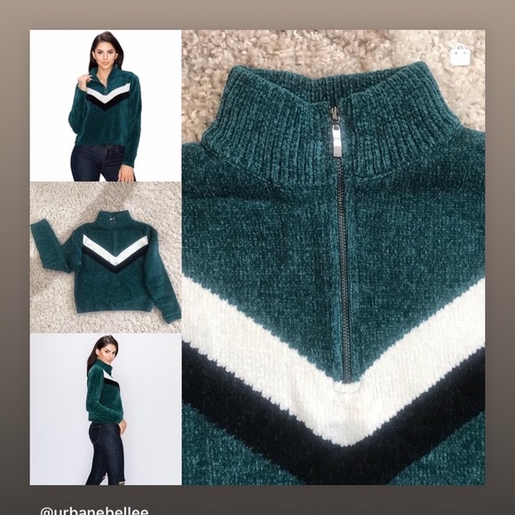 URBANE BELLE Tessa Cropped Green FSweater - Picture 1 of 3